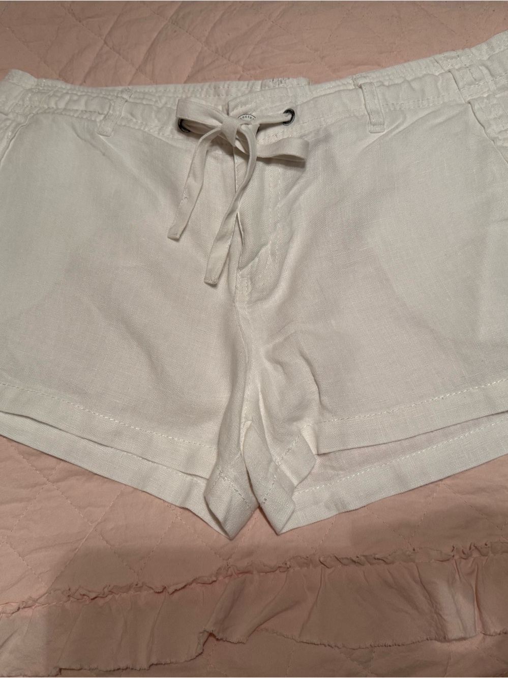 Sanctuary White Linen Blend Casual Drawstring Shorts